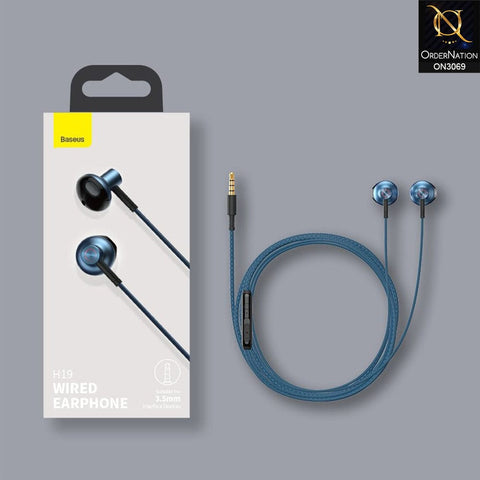Light Blue - Baseus Encok 3.5mm Wired Handsfree H19