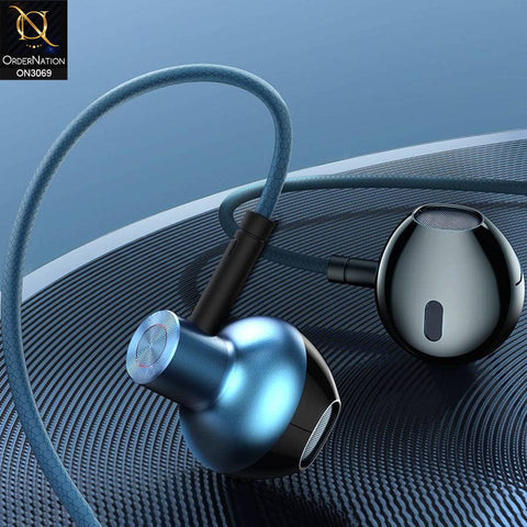 Light Blue - Baseus Encok 3.5mm Wired Handsfree H19
