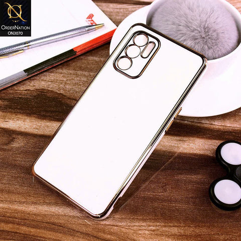 Oppo A16 Cover - White - Electroplating Silk Shiny Soft Case With Camera Protection