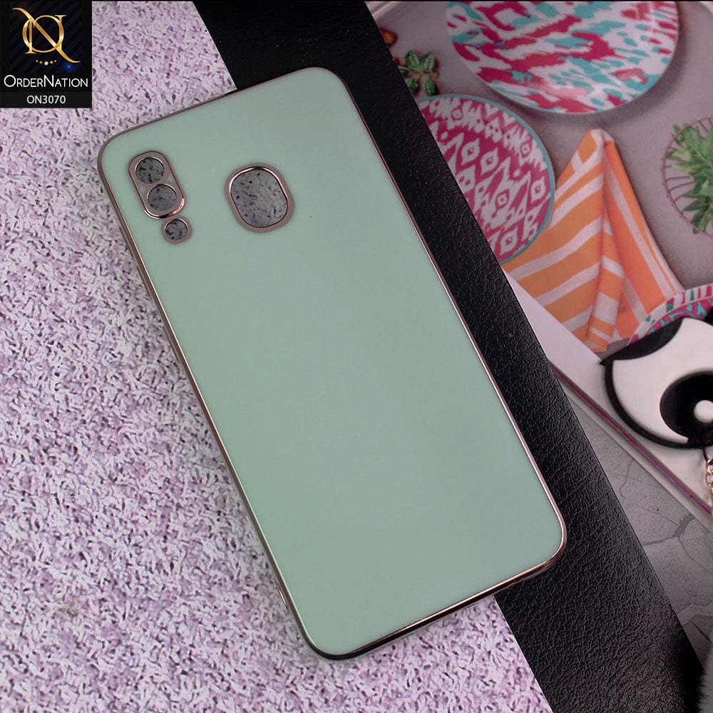 Samsung Galaxy A20 Cover - Aqua - Side Colour Borders camera Protection Soft TPU Transparent Case