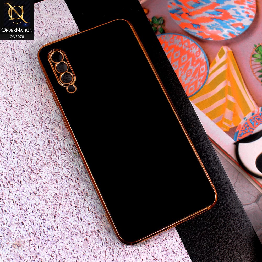 Samsung Galaxy A50 Cover - Black - Side Colour Borders camera Protection Soft TPU Transparent Case
