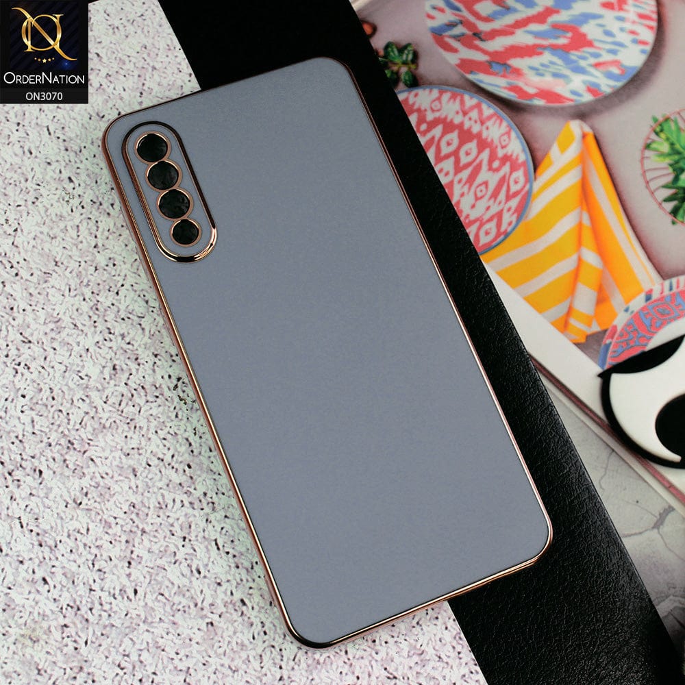 Samsung Galaxy A50 Cover - Carolina Blue - Side Colour Borders camera Protection Soft TPU Transparent Case