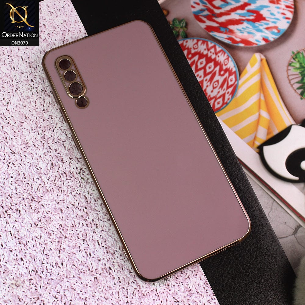 Samsung Galaxy A50 Cover - Mauve - Side Colour Borders camera Protection Soft TPU Transparent Case