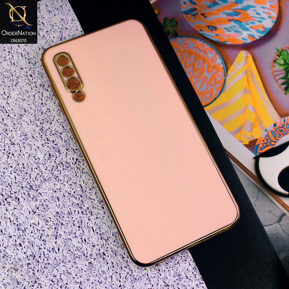 Samsung Galaxy A30s Cover - Rose Gold - Side Colour Borders camera Protection Soft TPU Transparent Case