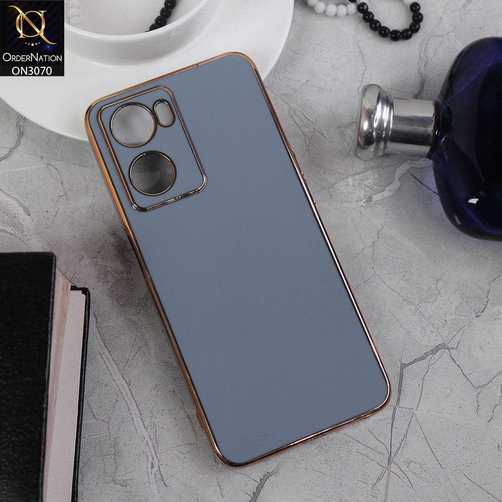 Oppo A77s Cover - Carolina Blue - Side Colour Borders camera Protection Soft TPU Transparent Case