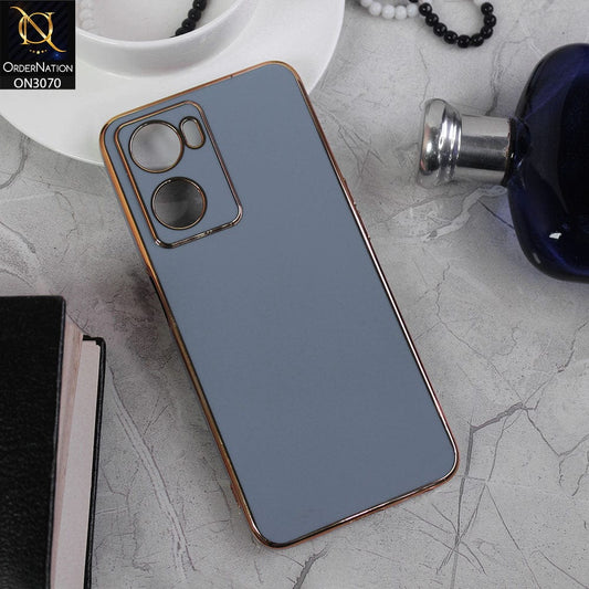 Oppo A77s Cover - Carolina Blue - Side Colour Borders camera Protection Soft TPU Transparent Case
