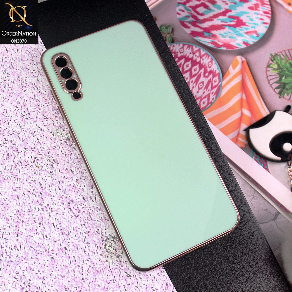 Samsung Galaxy A70 Cover - Aqua - Side Colour Borders camera Protection Soft TPU Transparent Case
