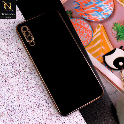 Samsung Galaxy A70s Cover - Black - Side Colour Borders camera Protection Soft TPU Transparent Case