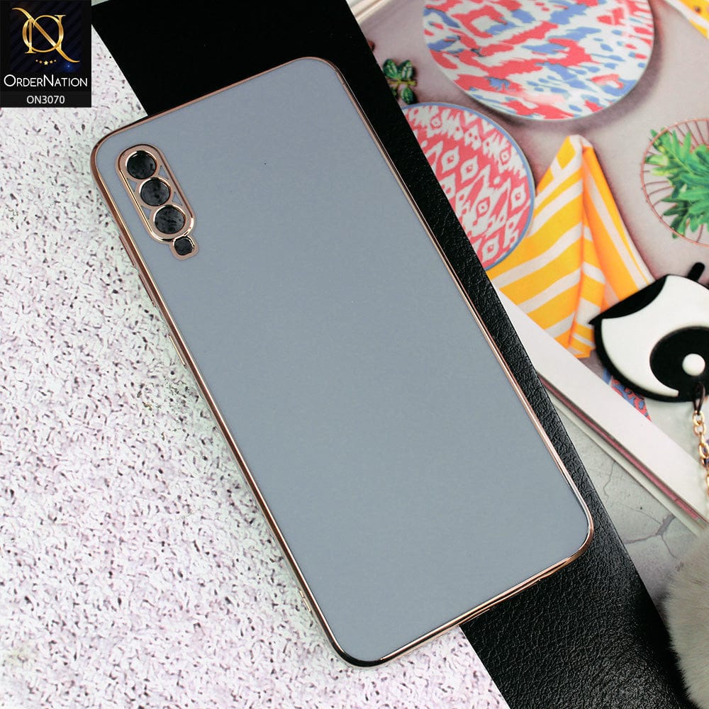 Samsung Galaxy A70s Cover - Carolina Blue - Side Colour Borders camera Protection Soft TPU Transparent Case