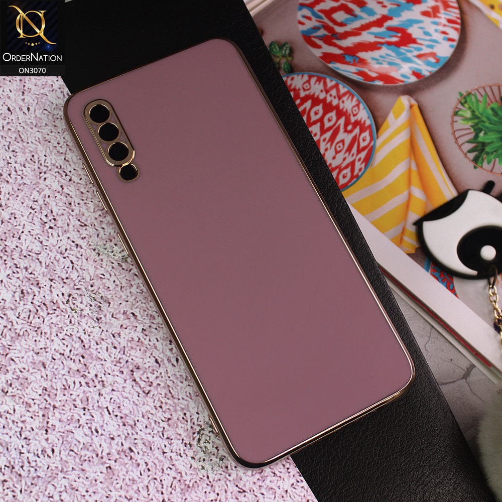 Samsung Galaxy A70 Cover - Mauve - Side Colour Borders camera Protection Soft TPU Transparent Case