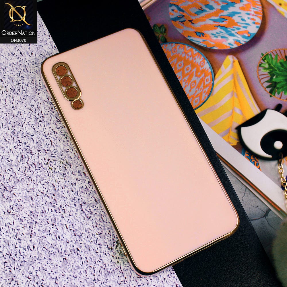 Samsung Galaxy A70 Cover - Rose Gold - Side Colour Borders camera Protection Soft TPU Transparent Case
