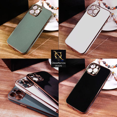 iPhone 12 Pro Max Cover - White - Electroplating Silk Shiny Soft Case With Camera Protection