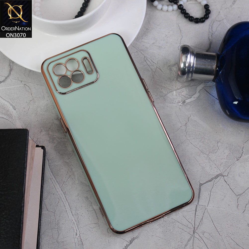 Oppo A93 Cover - Sea Green - Side Colour Borders camera Protection Soft TPU Transparent Case