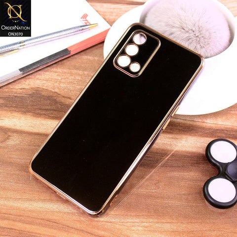 Oppo Reno 6 Lite Cover - Black - Electroplating Silk Shiny Soft Case With Camera Protection