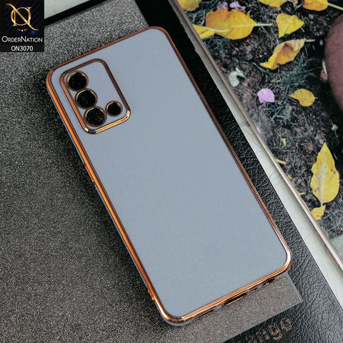 Oppo F19 Cover - Carolina Blue - Electroplating Silk Shiny Soft Case With Camera Protection