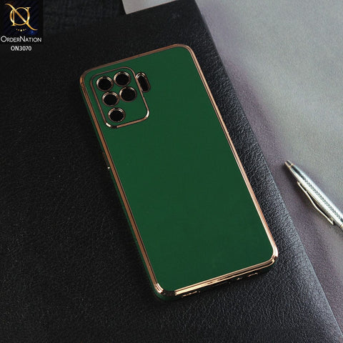 Oppo A94 Cover - Green - Electroplating Silk Shiny Soft Case With Camera Protection