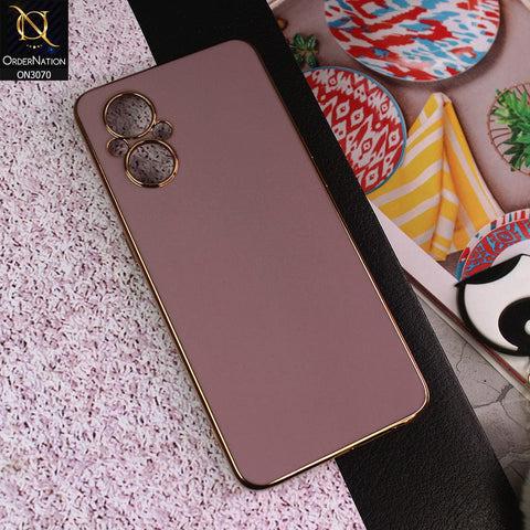 Oppo Reno 7 Lite Cover - Mauve - Side Colour Borders camera Protection Soft TPU Transparent Case