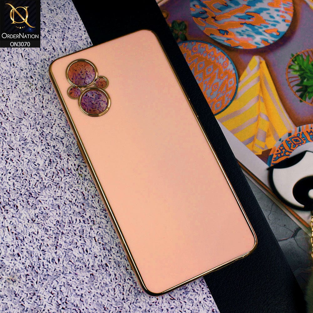 Oppo Reno 7Z 5G Cover - Rose Gold - Side Colour Borders camera Protection Soft TPU Transparent Case