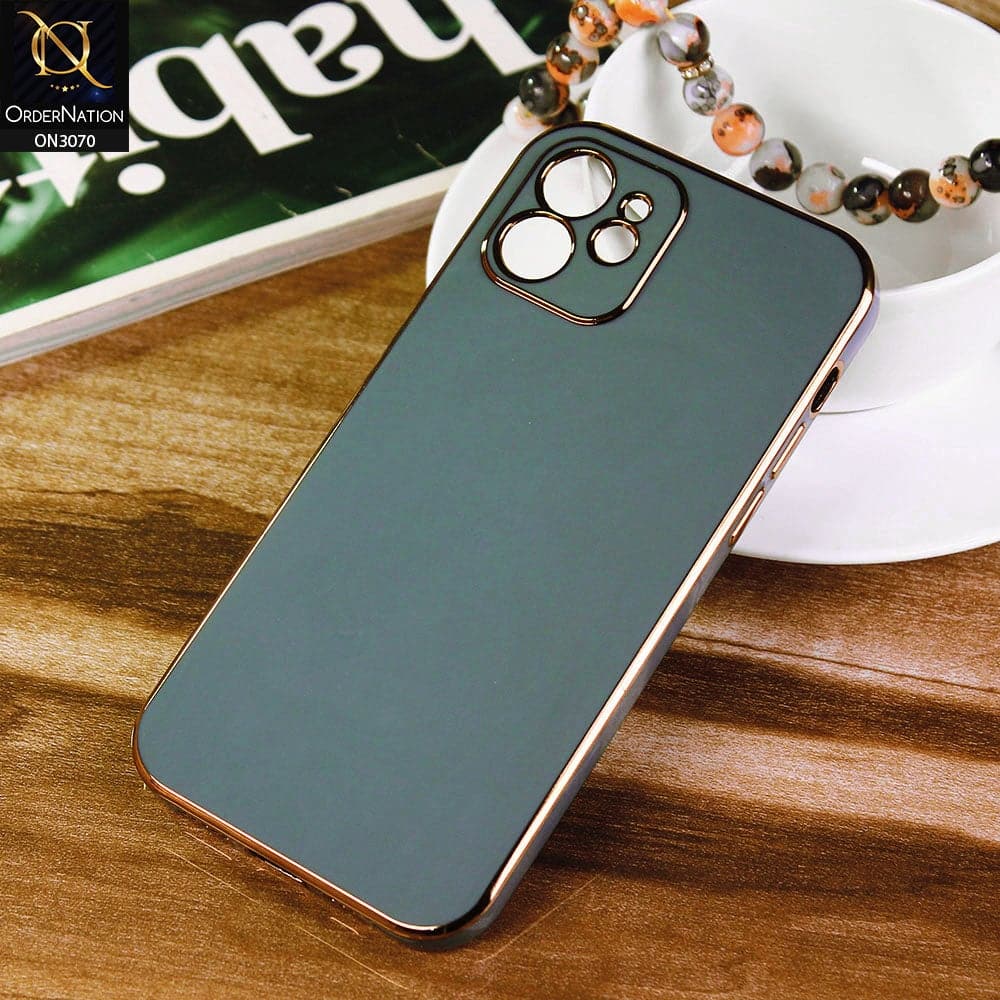 iPhone 11 Cover - Green - Electroplating Silk Shiny Soft Case With Camera Protection