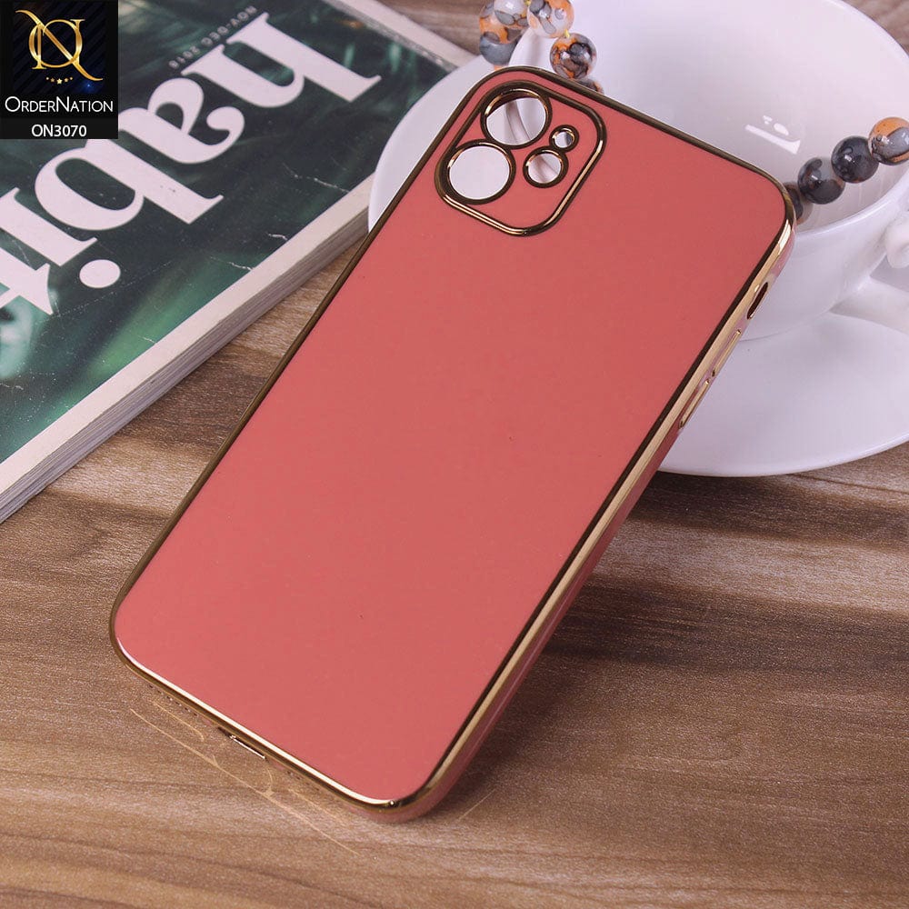 iPhone 11 Cover - Red - Electroplating Silk Shiny Soft Case With Camera Protection