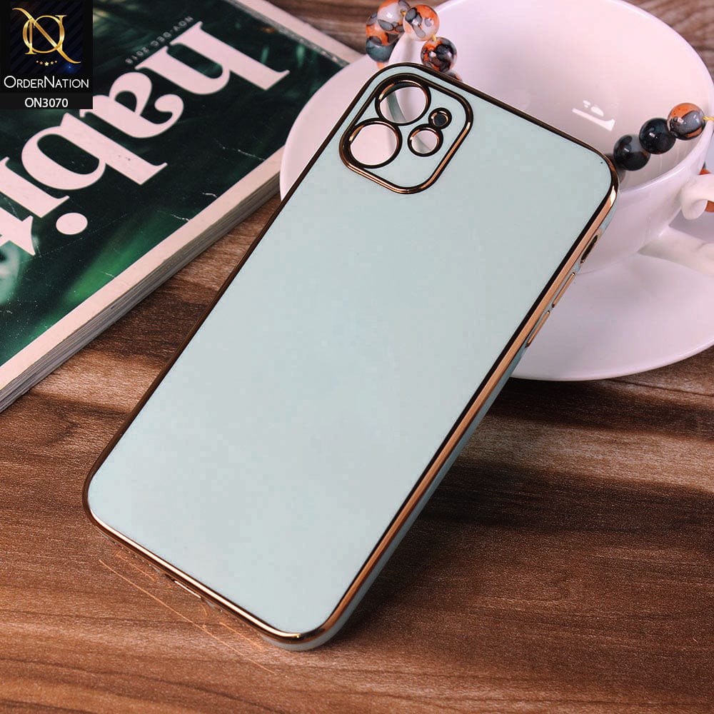 iPhone 11 Cover - Sea Green - Electroplating Silk Shiny Soft Case With Camera Protection
