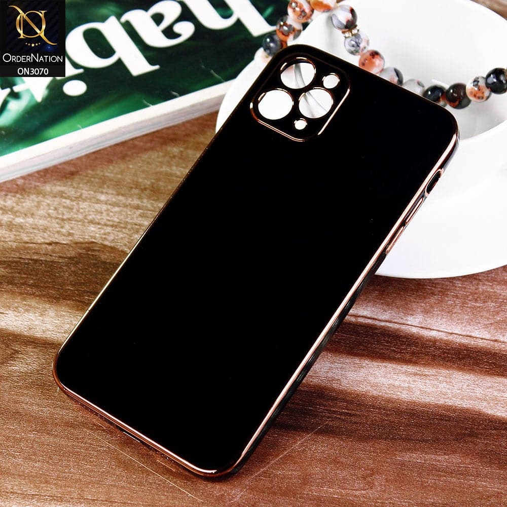 iPhone 11 Pro Cover - Black - Electroplating Silk Shiny Soft Case With Camera Protection