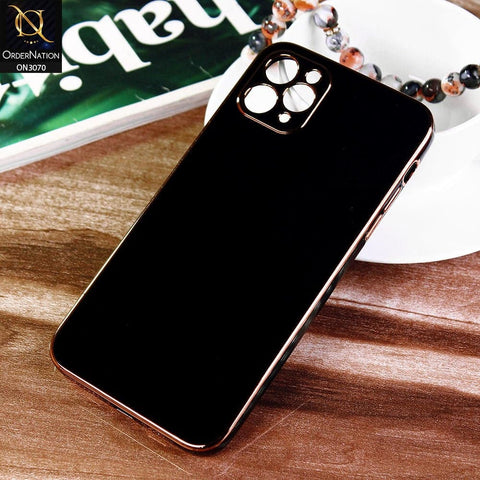 iPhone 11 Pro Cover - Black - Electroplating Silk Shiny Soft Case With Camera Protection