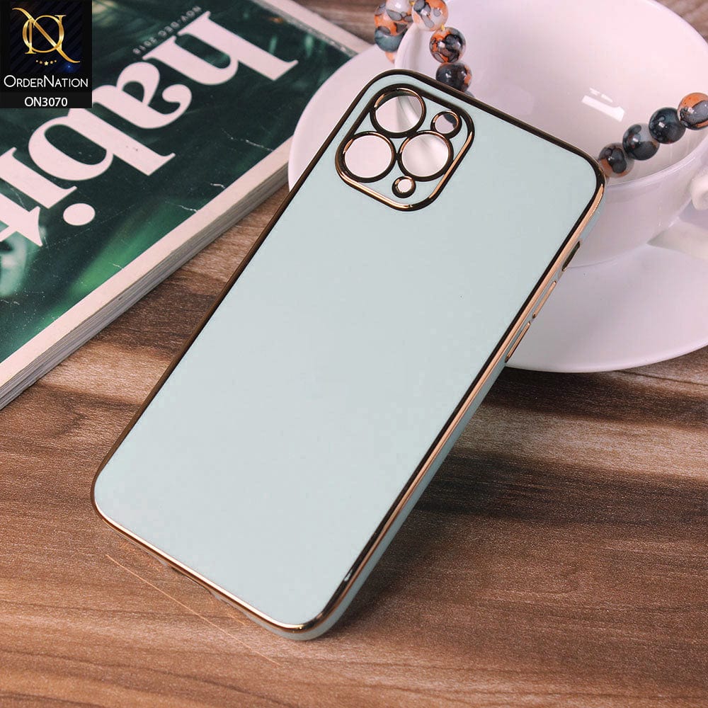 iPhone 11 Pro Max Cover - Sea Green - Electroplating Silk Shiny Soft Case With Camera Protection