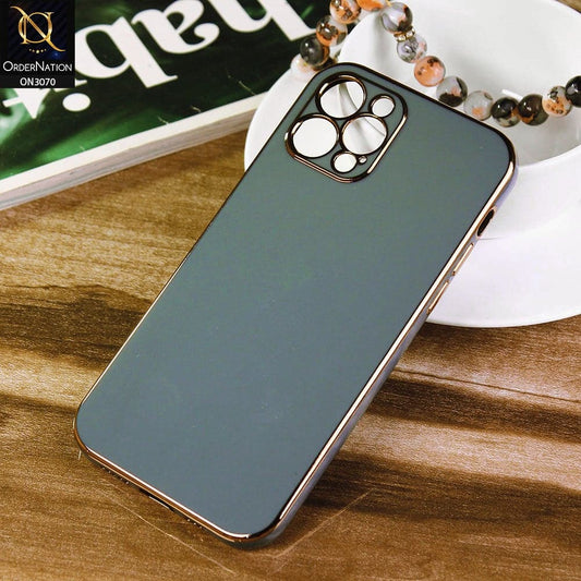 iPhone 12 Pro Cover - Green - Electroplating Silk Shiny Soft Case With Camera Protection