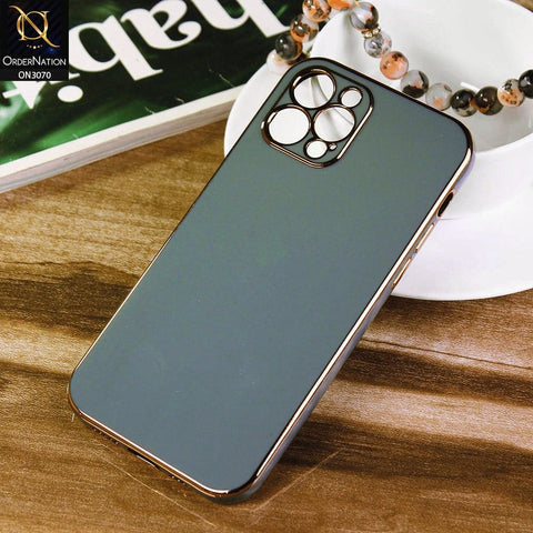 iPhone 12 Pro Cover - Green - Electroplating Silk Shiny Soft Case With Camera Protection