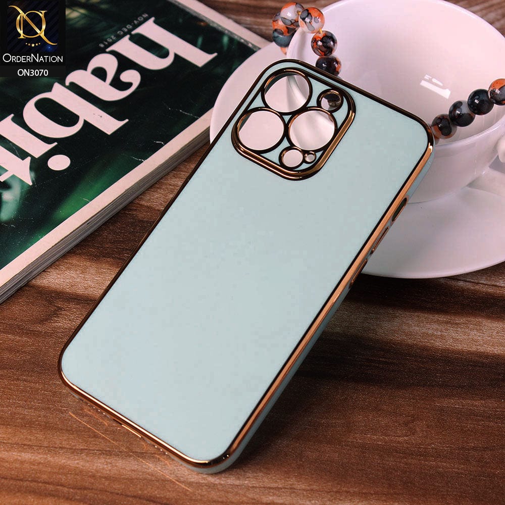 iPhone 12 Pro Max Cover - Sea Green - Electroplating Silk Shiny Soft Case With Camera Protection