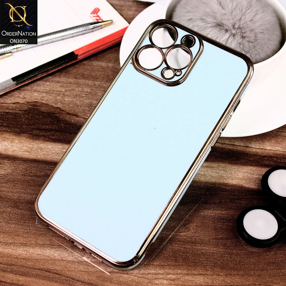 iPhone 13 Pro Cover - Blue - Electroplating Silk Shiny Soft Case With Camera Protection