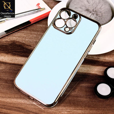 iPhone 13 Pro Cover - Blue - Electroplating Silk Shiny Soft Case With Camera Protection