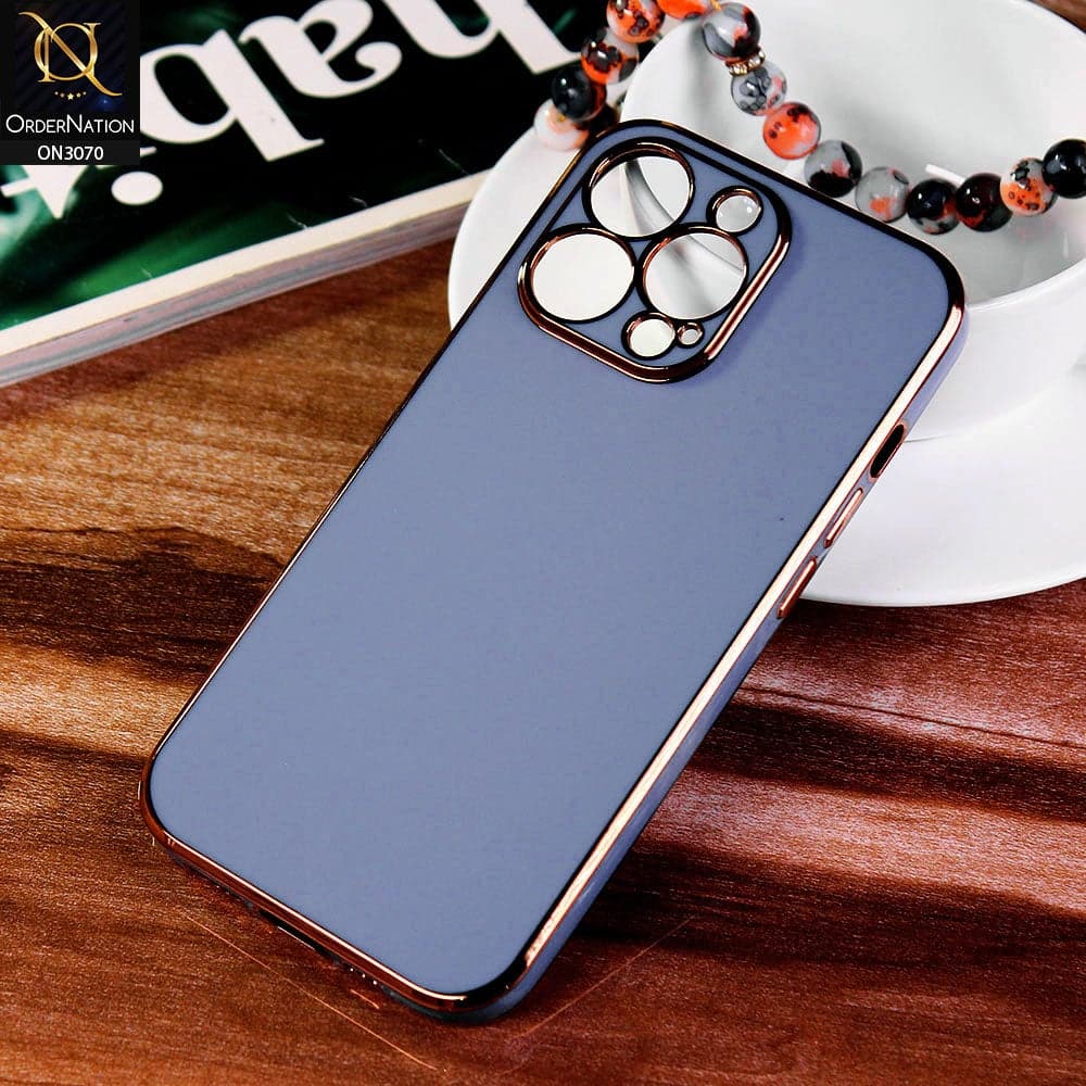 iPhone 13 Pro Max Cover - Gray - Electroplating Silk Shiny Soft Case With Camera Protection