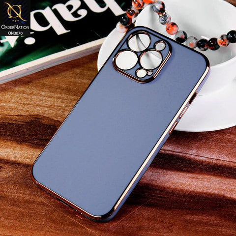 iPhone 13 Pro Max Cover - Gray - Electroplating Silk Shiny Soft Case With Camera Protection