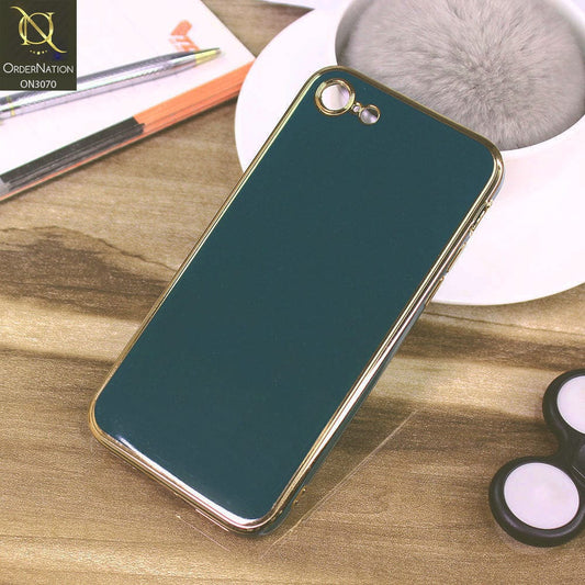 iPhone 8 / 7 Cover - Dark Green - Electroplating Silk Shiny Soft Case With Camera Protection