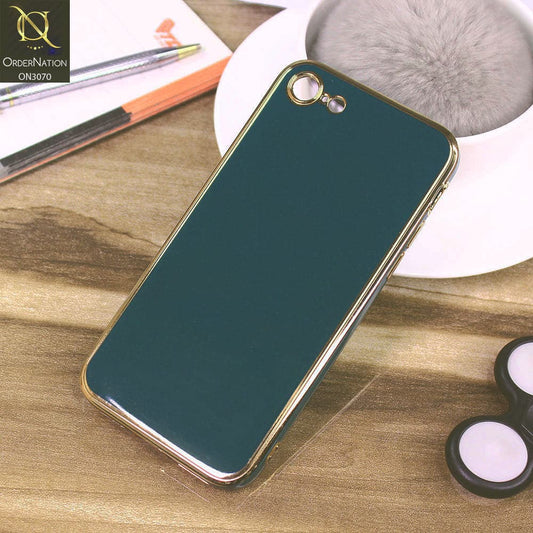 iPhone SE 2020 Cover - Dark Green - Electroplating Silk Shiny Soft Case With Camera Protectiond