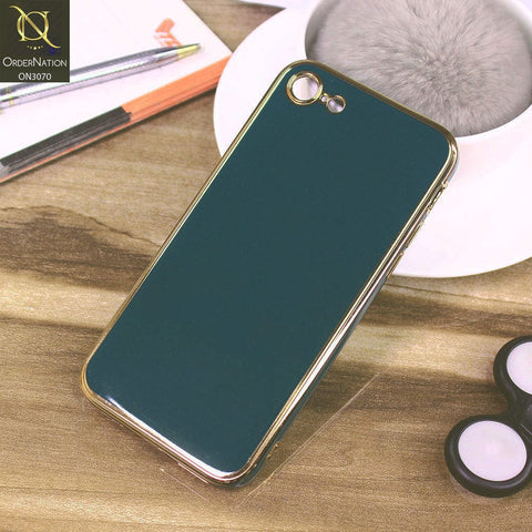 iPhone 8 / 7 Cover - Dark Green - Electroplating Silk Shiny Soft Case With Camera Protection
