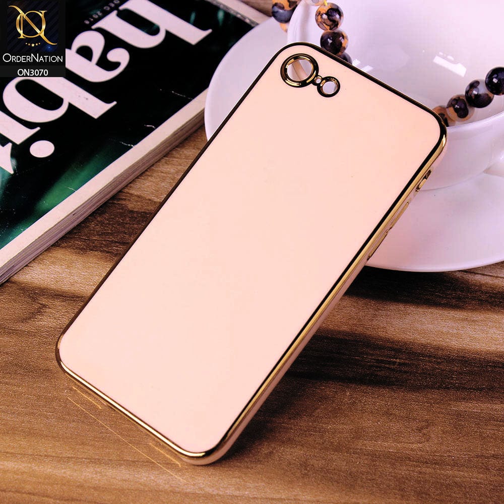iPhone SE 2020 Cover - Rose Gold - Electroplating Silk Shiny Soft Case With Camera Protection
