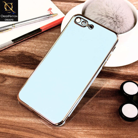 iPhone 8 Plus / 7 Plus Cover - Blue - Electroplating Silk Shiny Soft Case With Camera Protection
