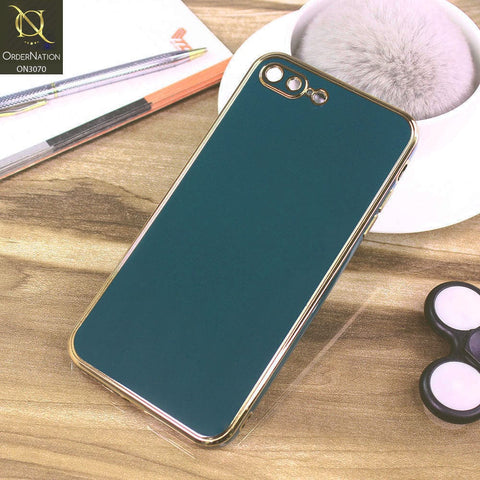 iPhone 8 Plus / 7 Plus Cover - Dark Green - Electroplating Silk Shiny Soft Case With Camera Protection