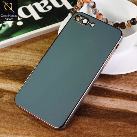 iPhone 8 Plus / 7 Plus Cover - Green - Electroplating Silk Shiny Soft Case With Camera Protection