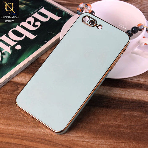iPhone 8 Plus / 7 Plus Cover - Sea Green - Electroplating Silk Shiny Soft Case With Camera Protection