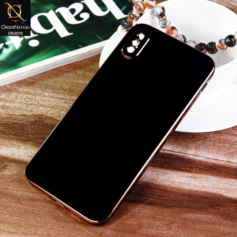 iPhone XS / X Cover - Black - Electroplating Silk Shiny Soft Case With Camera Protection