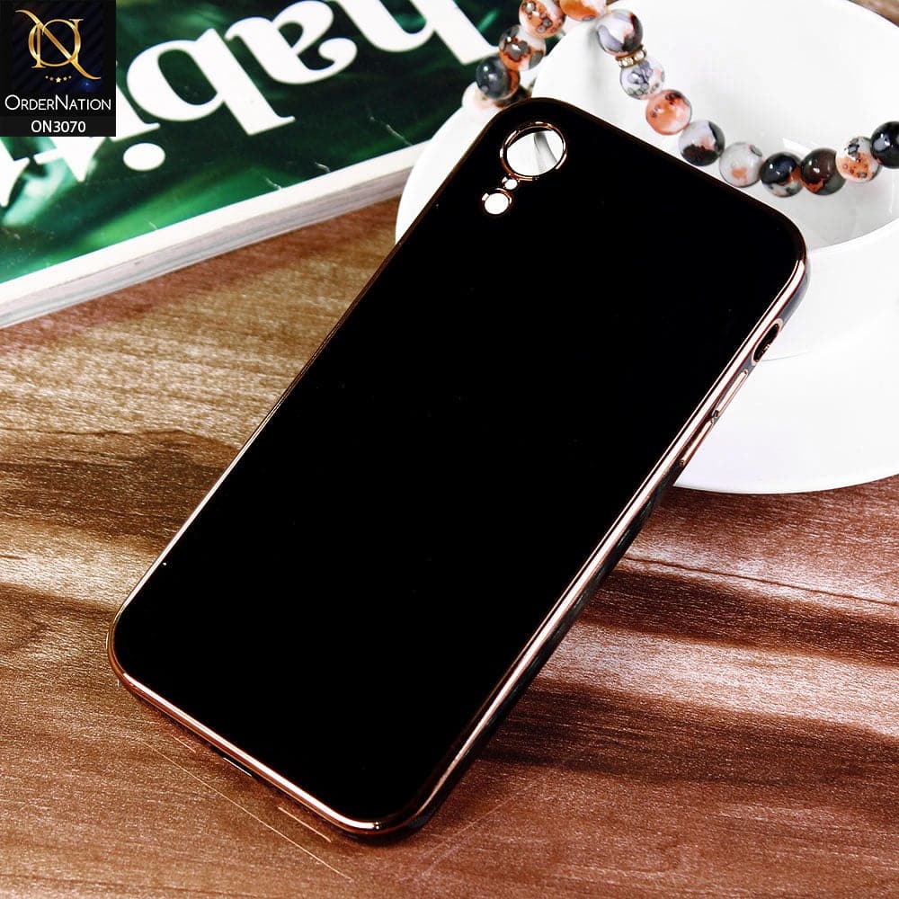 iPhone XR Cover - Black - Electroplating Silk Shiny Soft Case With Camera Protection
