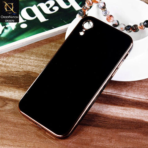 iPhone XR Cover - Black - Electroplating Silk Shiny Soft Case With Camera Protection
