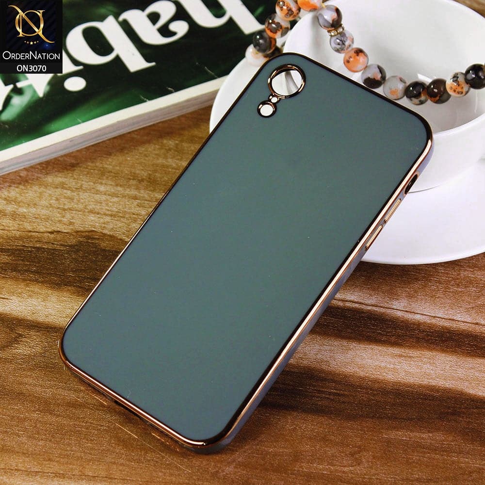 iPhone XR Cover - Green - Electroplating Silk Shiny Soft Case With Camera Protection