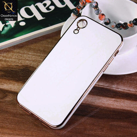 iPhone XR Cover - White - Electroplating Silk Shiny Soft Case With Camera Protection