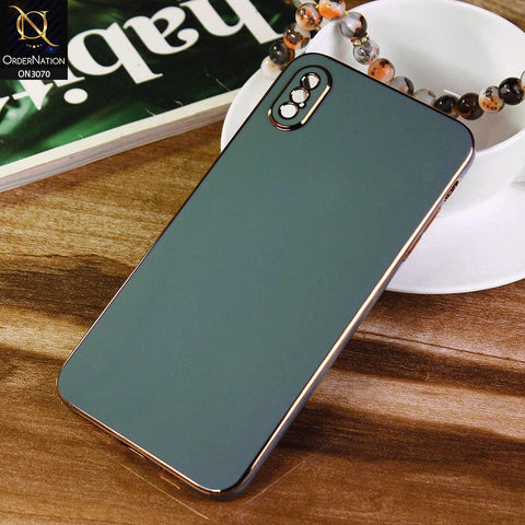 iPhone XS Max Cover - Green - Electroplating Silk Shiny Soft Case With Camera Protection