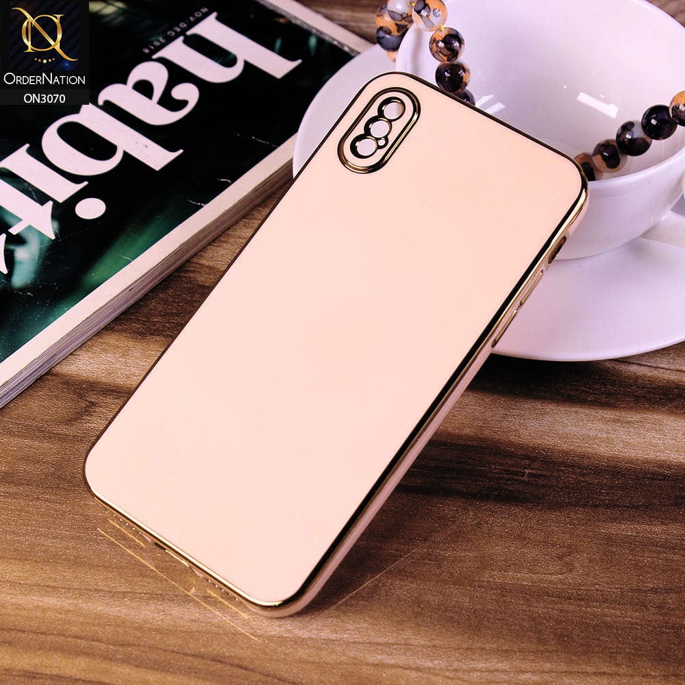 iPhone XS Max Cover - Rose Gold - Electroplating Silk Shiny Soft Case With Camera Protection
